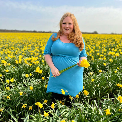 Blue Dress – Flattering Waist Fit with Pockets | Everyday Classi