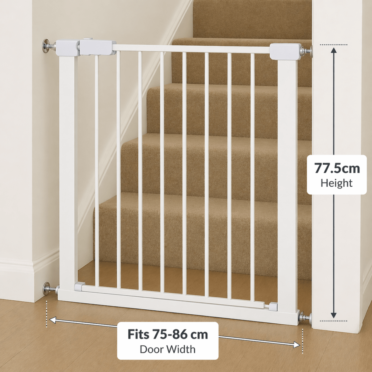 FYLO 3x Baby Safety Stair Gate  Pressure Fit 75-86cm (3 pack)